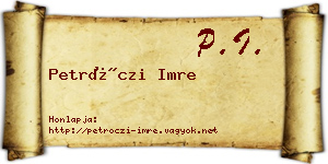 Petróczi Imre névjegykártya