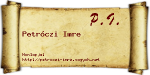 Petróczi Imre névjegykártya