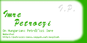 imre petroczi business card